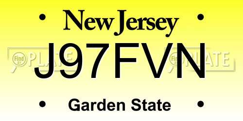 J97FVN New Jersey License Plate