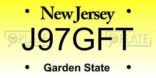 J97GFT New Jersey License Plate