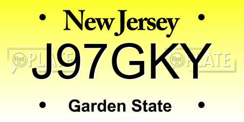 J97GKY New Jersey License Plate