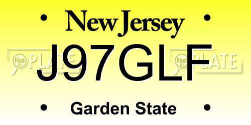J97GLF New Jersey License Plate