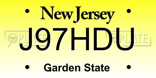 J97HDU New Jersey License Plate