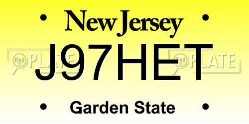 J97HET New Jersey License Plate