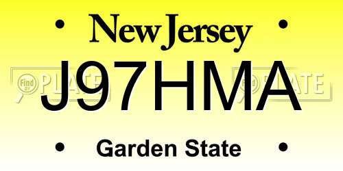 J97HMA New Jersey License Plate