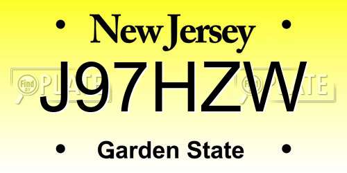 J97HZW New Jersey License Plate