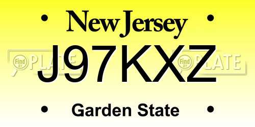 J97KXZ New Jersey License Plate