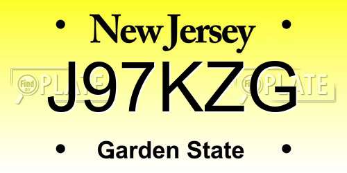 J97KZG New Jersey License Plate