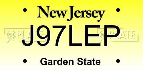 J97LEP New Jersey License Plate