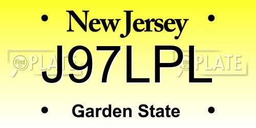 J97LPL New Jersey License Plate
