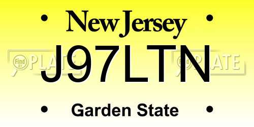 J97LTN New Jersey License Plate