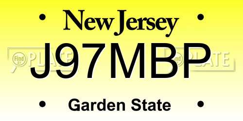 J97MBP New Jersey License Plate