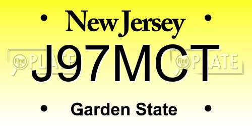 J97MCT New Jersey License Plate
