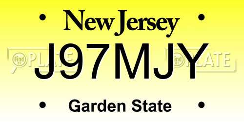 J97MJY New Jersey License Plate