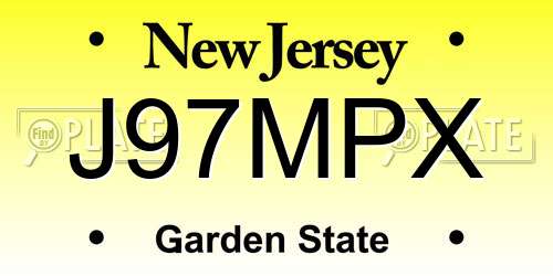 J97MPX New Jersey License Plate