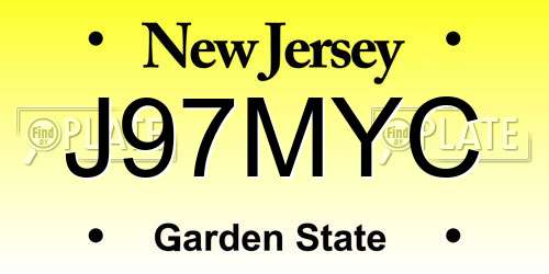 J97MYC New Jersey License Plate