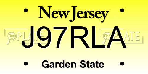 J97RLA New Jersey License Plate