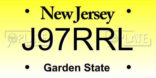J97RRL New Jersey License Plate