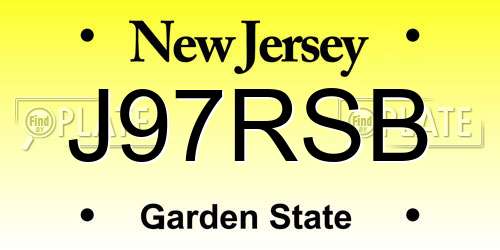 J97RSB New Jersey License Plate