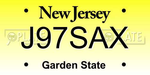 J97SAX New Jersey License Plate