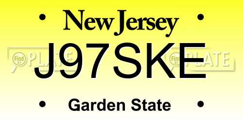 J97SKE New Jersey License Plate