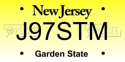 J97STM New Jersey License Plate