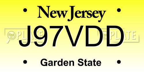 J97VDD New Jersey License Plate