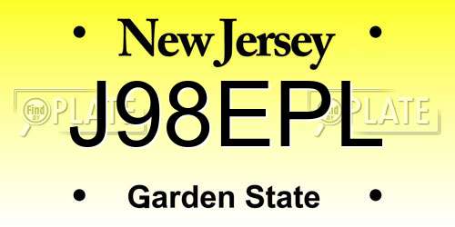 J98EPL New Jersey License Plate