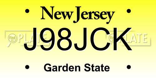 J98JCK New Jersey License Plate