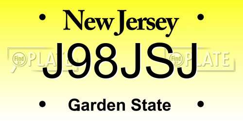 J98JSJ New Jersey License Plate