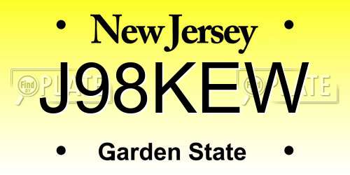 J98KEW New Jersey License Plate