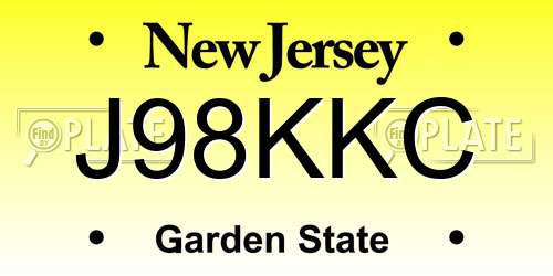 J98KKC New Jersey License Plate