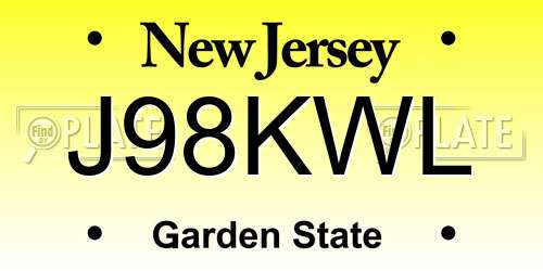 J98KWL New Jersey License Plate