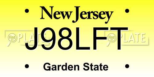 J98LFT New Jersey License Plate