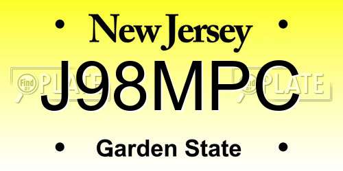J98MPC New Jersey License Plate