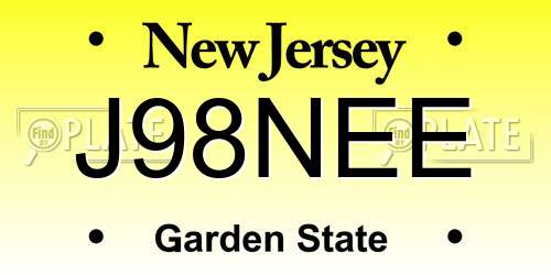 J98NEE New Jersey License Plate