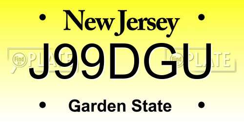 J99DGU New Jersey License Plate