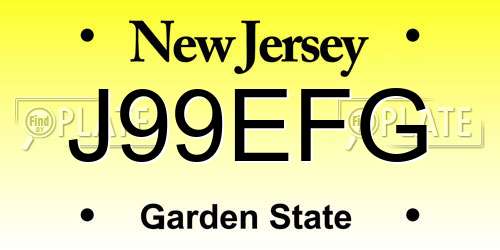J99EFG New Jersey License Plate