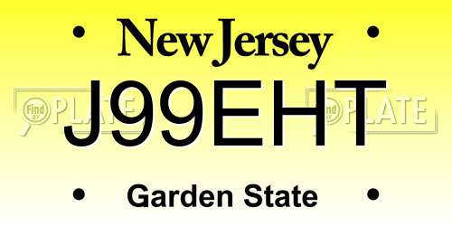 J99EHT New Jersey License Plate