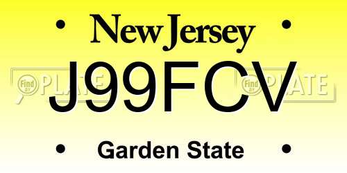 J99FCV New Jersey License Plate