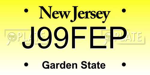 J99FEP New Jersey License Plate