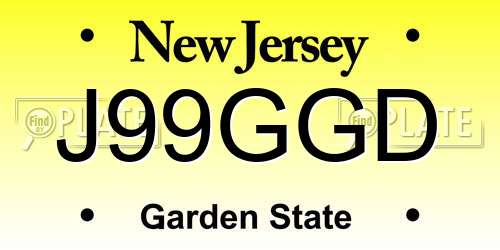 J99GGD New Jersey License Plate