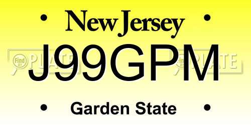 J99GPM New Jersey License Plate