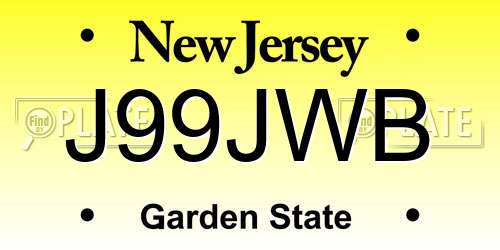 J99JWB New Jersey License Plate