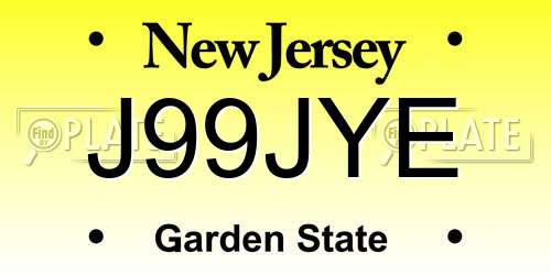J99JYE New Jersey License Plate