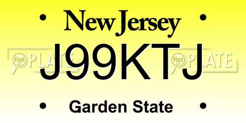 J99KTJ New Jersey License Plate