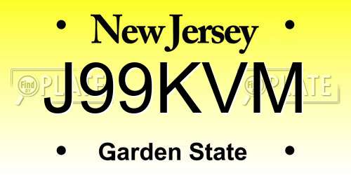 J99KVM New Jersey License Plate