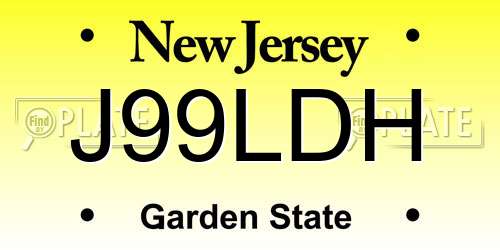 J99LDH New Jersey License Plate