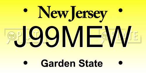 J99MEW New Jersey License Plate