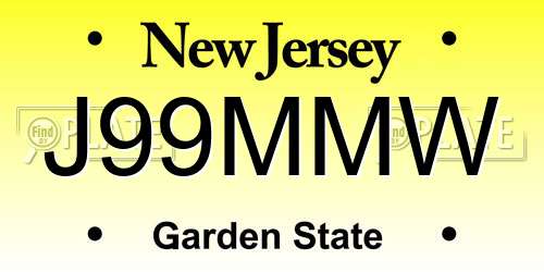 J99MMW New Jersey License Plate