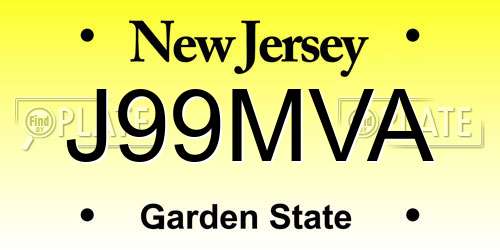 J99MVA New Jersey License Plate