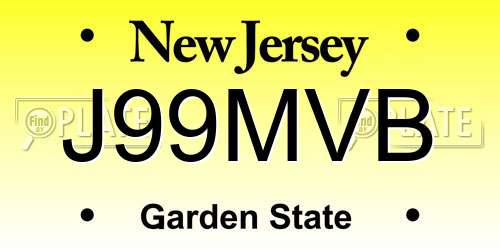 J99MVB New Jersey License Plate